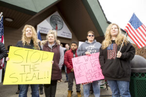 Coeur d'Alene, Idaho USA-January 5, 2021. Editorial photo of a stop the steal liberty rally in Coeur d'Alene, Idaho.