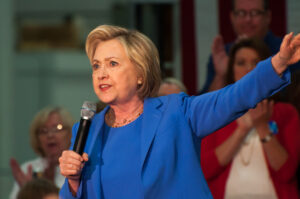 Louisville, Kentucky – May 15, 2016: Secretary of State Hillary Clinton campaigns to a crowd at a rally in Louisville, Kentucky.