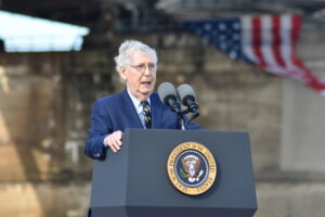 (NEW) President of the United States Joe Biden Visits Kentucky to Promote Bipartisan Infrastructure Law. January 4, 2023, Covington, Kentucky, USA: U.S. President Joe Biden was joined by U.S. Senate Minority Leader Mitch McConnell at an event promoting the Bipartisan Infrastructure Law. The two leaders praised Bipartisanship and working together for the Country. Credit: Kyle Mazza/TheNews2
