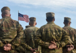 American Soldiers and Flag of USA. US Army. Veteran Day American Soldiers and Flag of USA. US Army. Veteran Day